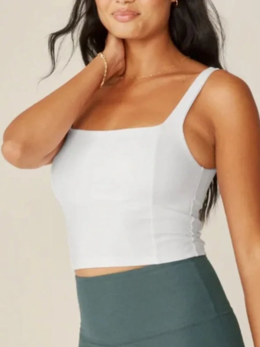 Beyond Yoga Spacedye Impress Cropped Tank - White (Size S)